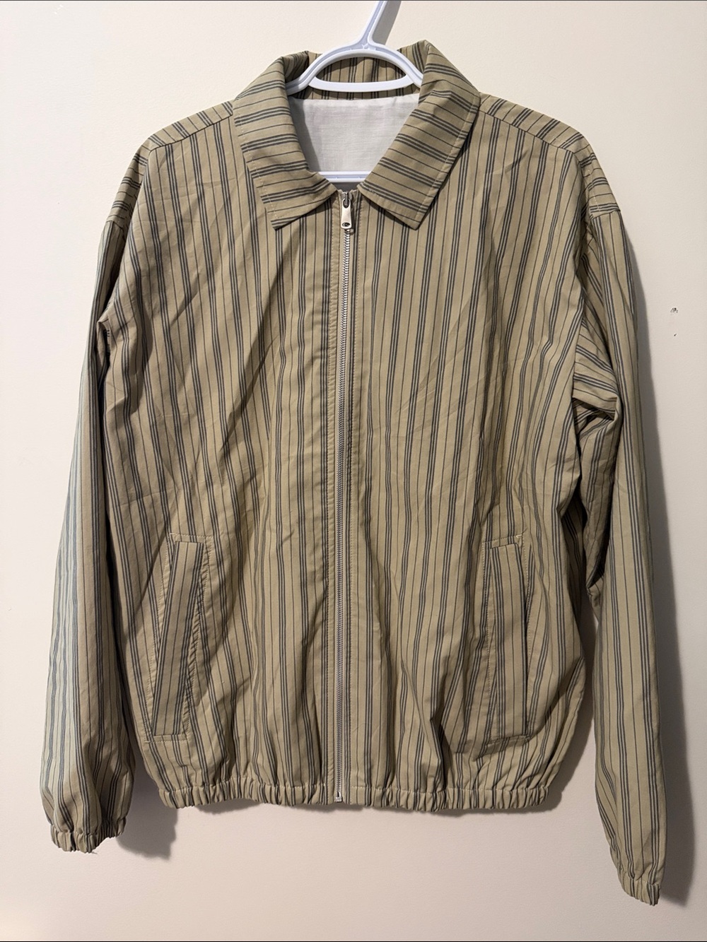 Zara Neutral Beige Coat with Logo Patch